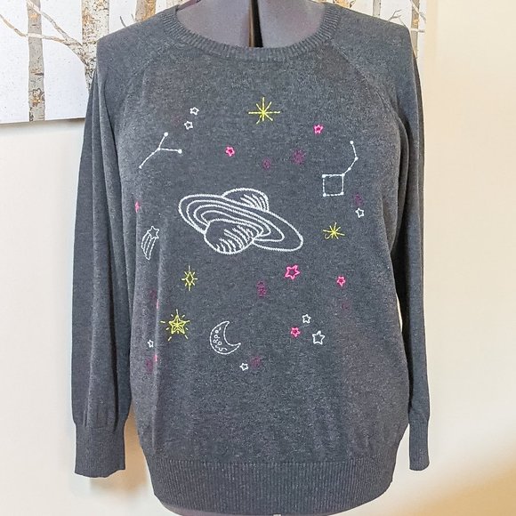 torrid Sweaters - ~*Torrid Charcoal Gray Galaxy Sweater - Size 1*~